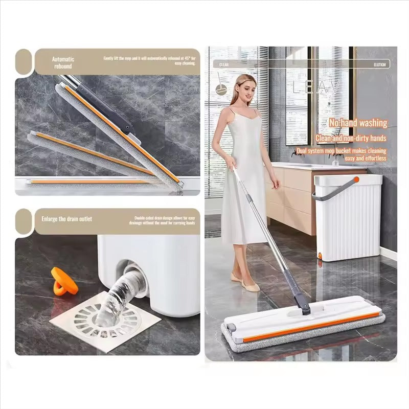Dry Spray Mop Floor Wiper with Built-In Spray Function 700ml Refillable Tank 360° Rotating
