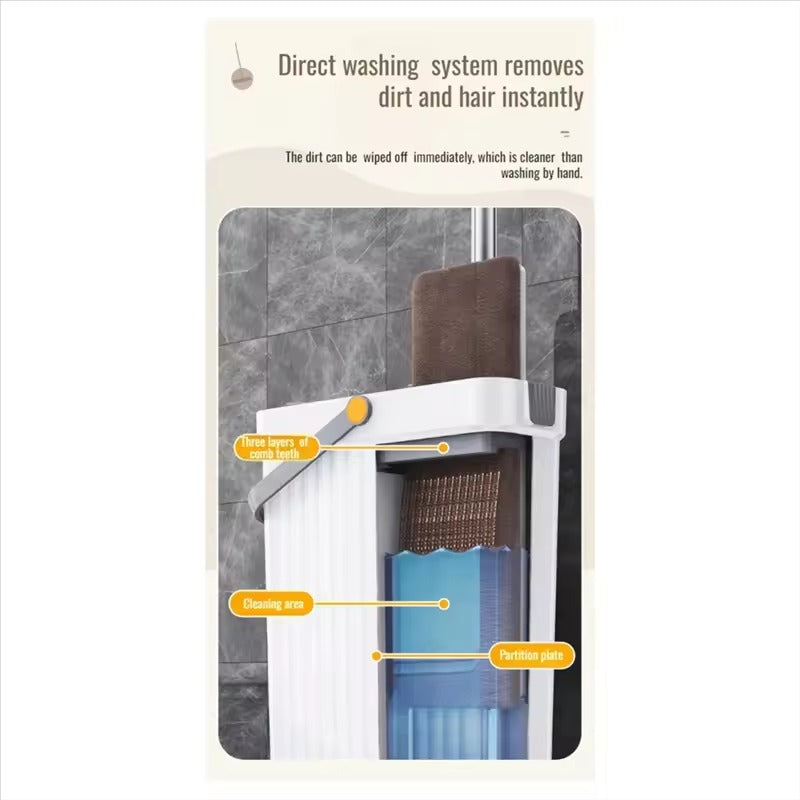 Dry Spray Mop Floor Wiper with Built-In Spray Function 700ml Refillable Tank 360° Rotating