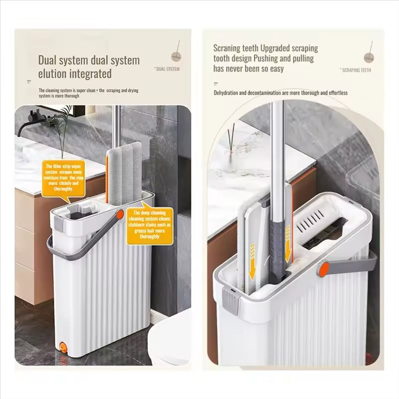 Dry Spray Mop Floor Wiper with Built-In Spray Function 700ml Refillable Tank 360° Rotating