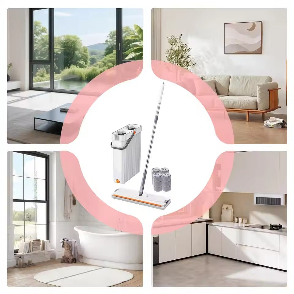 Dry Spray Mop Floor Wiper with Built-In Spray Function 700ml Refillable Tank 360° Rotating