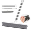 2 in 1 Rubber Broom,Adjustable Stainless Steels Handle,  Brush