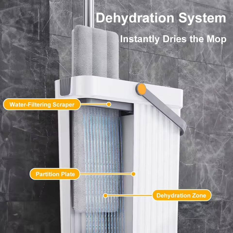 Dry Spray Mop Floor Wiper with Built-In Spray Function 700ml Refillable Tank 360° Rotating